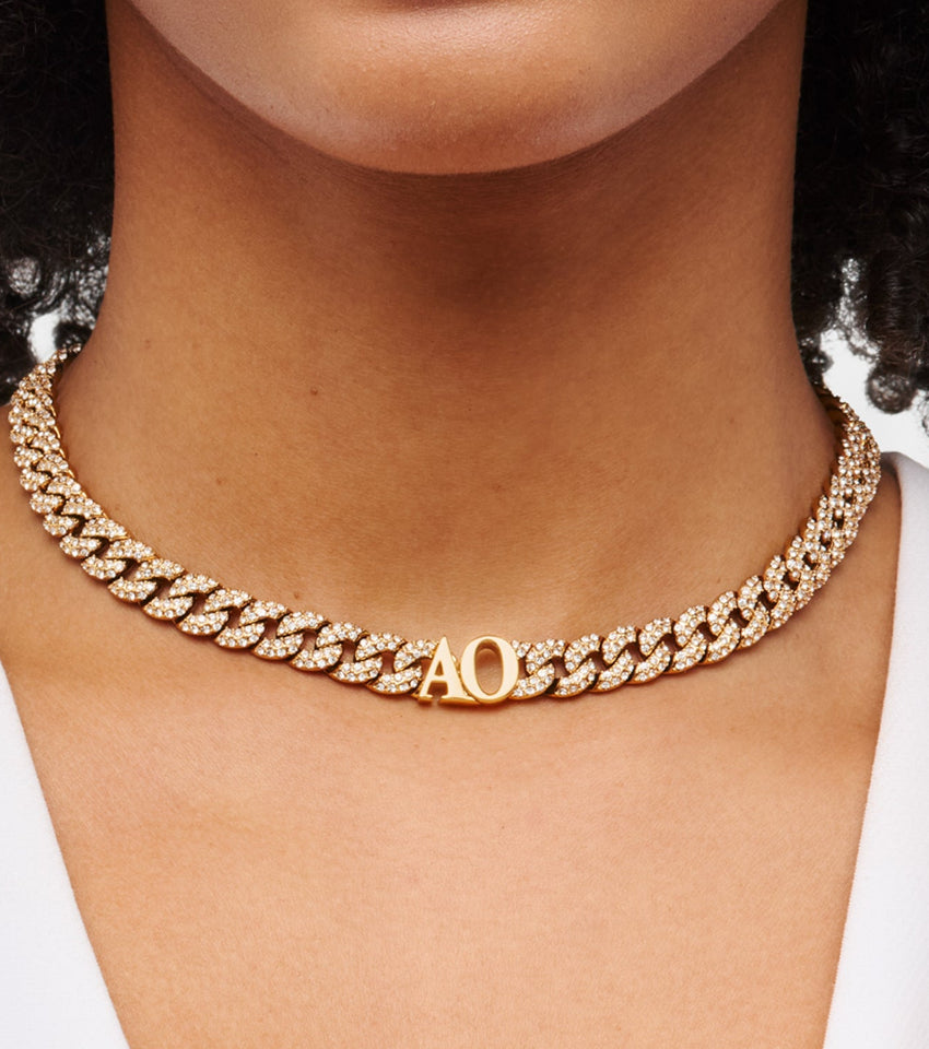 Gala Pavé Initial Choker (Gold)