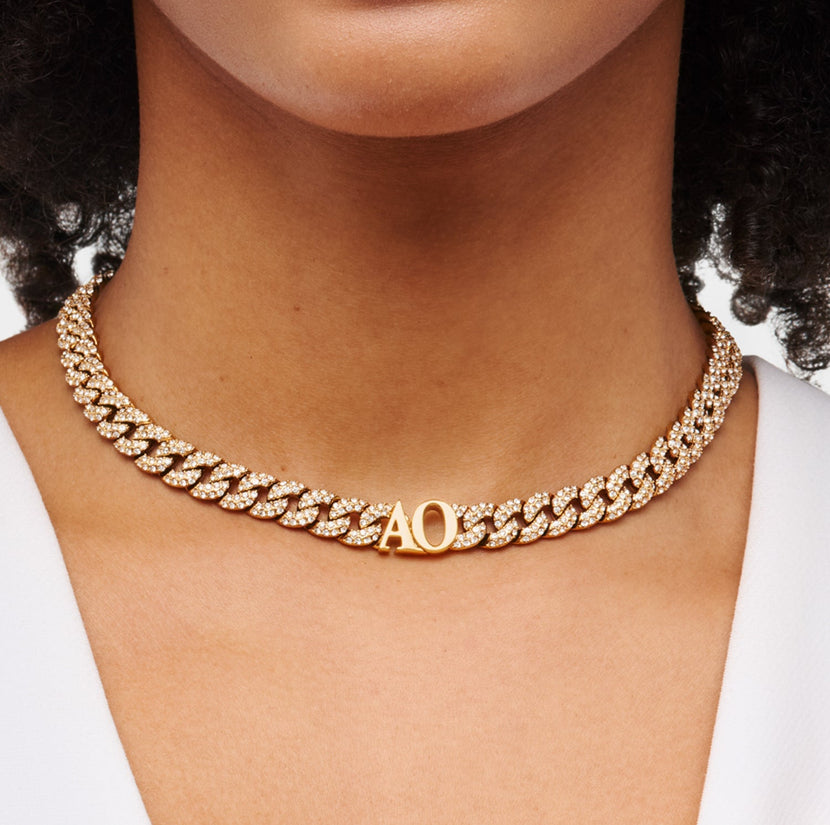 Gala Pavé Initial Choker (Gold)
