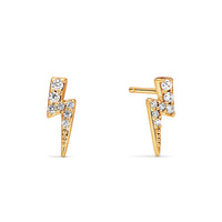 Strike Twice Lightning Bolt Earrings (Gold)