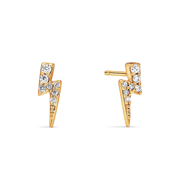送料税込【AMY O】Lightning Bolt Stud Earrings 14K☆国内発送 Mini Lightning Bolt 14K Gold Stud Earrings, 14K Gold Studs