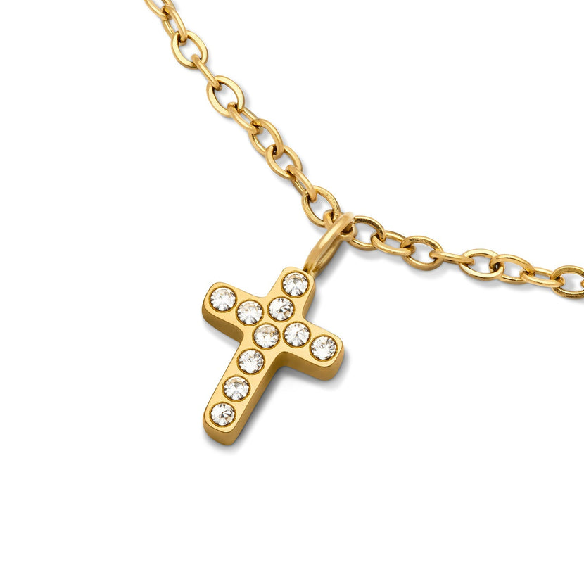 Crystal Cross Bracelet (Gold) (CS Replacement)