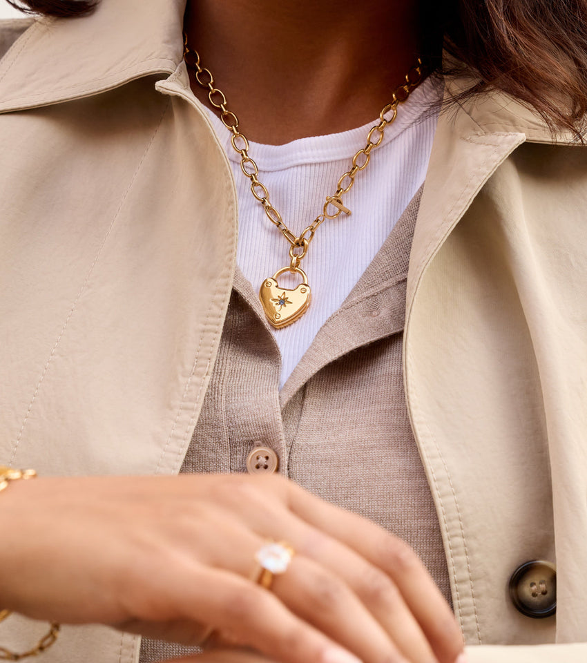 Photo Love Locket Necklace (Gold)