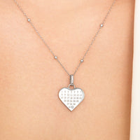 Custom Heart Calendar Necklace (Silver)