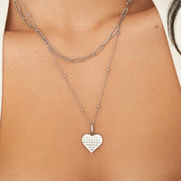 Custom Heart Calendar Necklace (Silver)