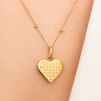 Custom Heart Calendar Necklace (Gold)