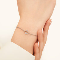Crystal Clover Bracelet (Silver)