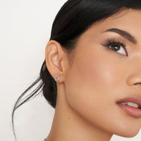 Crystal Clover Studs (Silver)