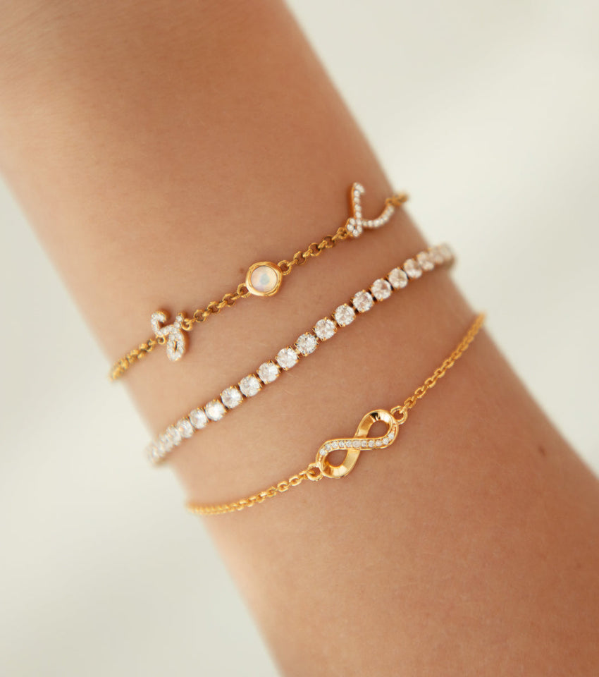 Birthstone Infinity Bracelet (Gold)