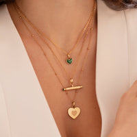 Green Quartz Heart Necklace (Gold)