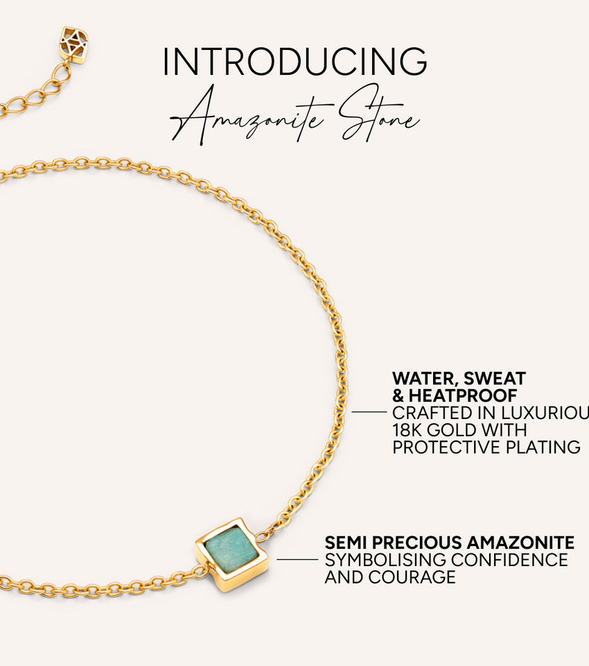 Amazonite Stone Little Luxe Bracelet (Gold)