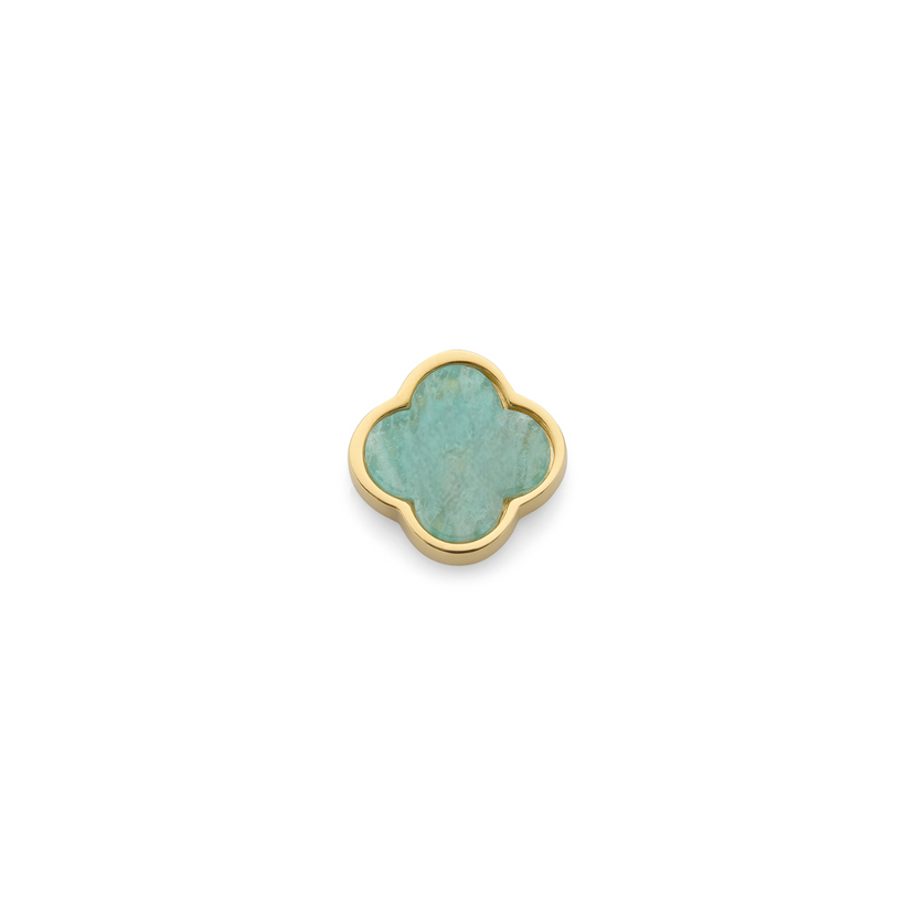Amazonite Clover Charms (Gold) - Plain