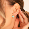 Amazonite Clover Stud Earrings (Gold)