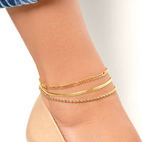 Stacking Anklet Bundle (Gold)