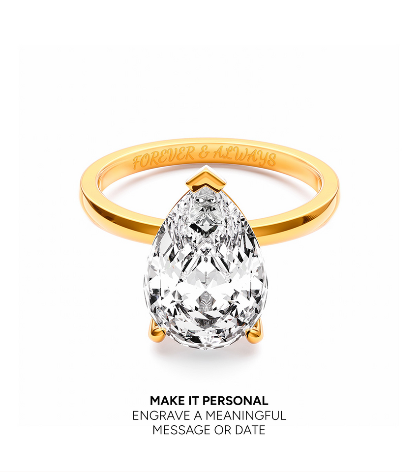 Pear Cut Solitaire Ring 2ct (Gold)