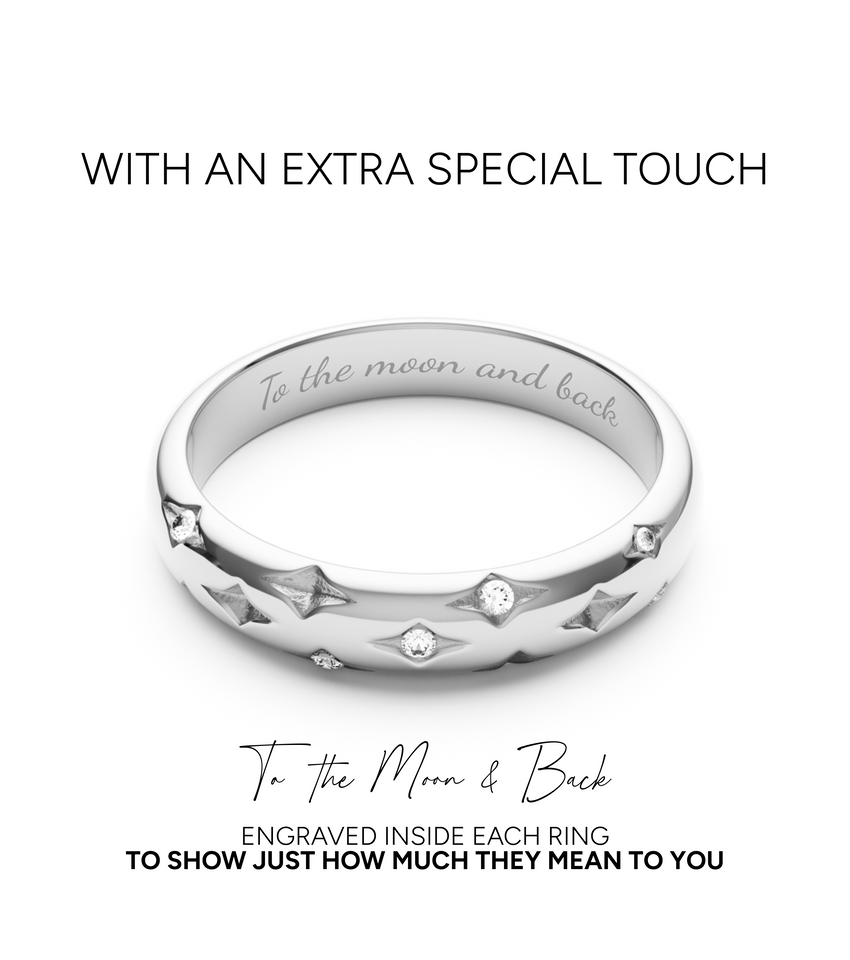 Moon and Back Ring (Silver)
