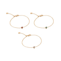 Mini Heart Birthstone Bracelet Bundle (Rose Gold)