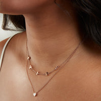 Mini Heart Birthstone Necklace (Rose Gold)