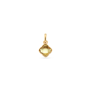 Faceted Birthstone Clover Pendant (Gold)