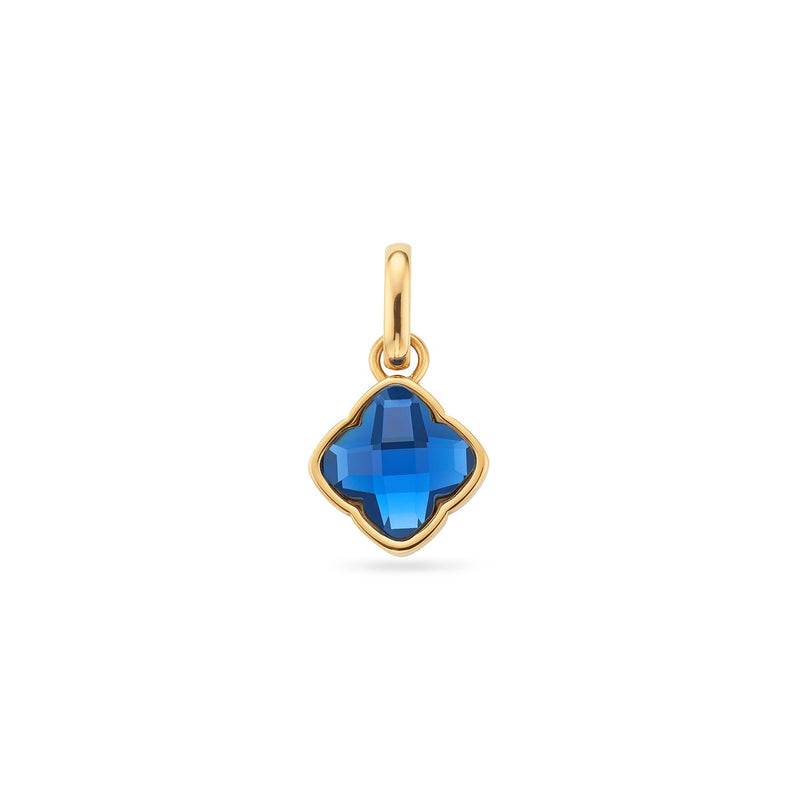 Faceted Birthstone Clover Pendant (Gold)