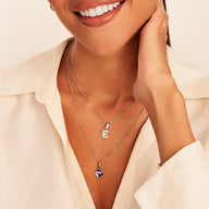 Faceted Birthstone Clover Pendant (Silver)