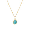 Blue Amazonite Stone Necklace (Gold)