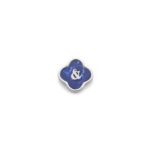 Blue Lace Agate Clover Charms (Silver) - &
