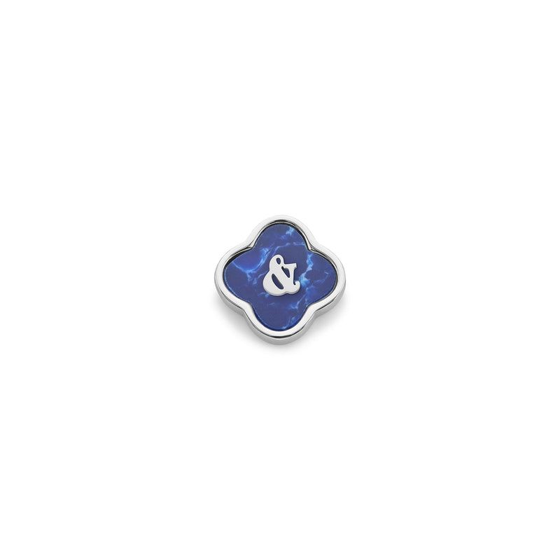 Blue Lace Agate Clover Charms (Silver) - &
