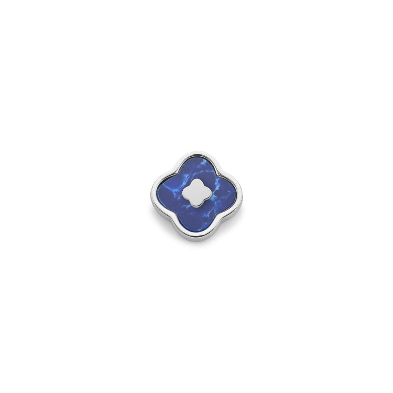 Blue Lace Agate Clover Charms (Silver) - Clover