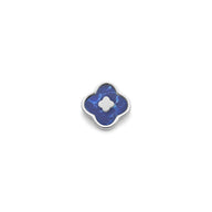 Blue Lace Agate Clover Charms (Silver) - Initials