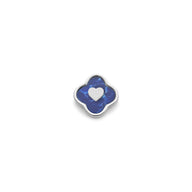 Blue Lace Agate Clover Charms (Silver) - Initials