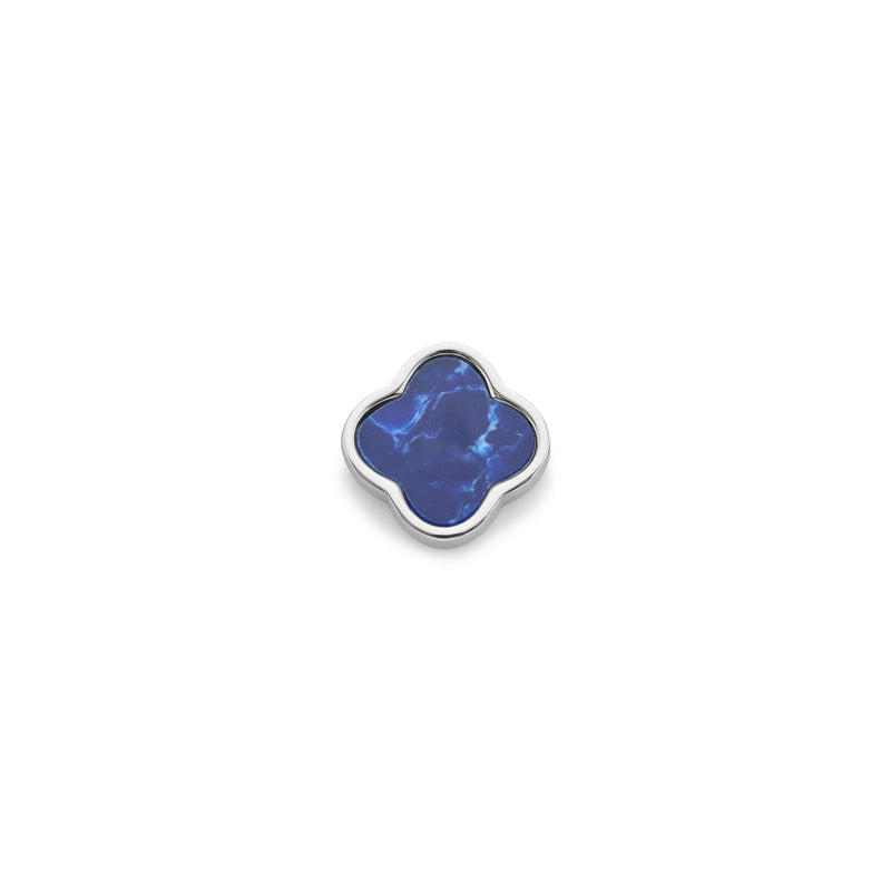 Blue Lace Agate Clover Charms (Silver) - Plain