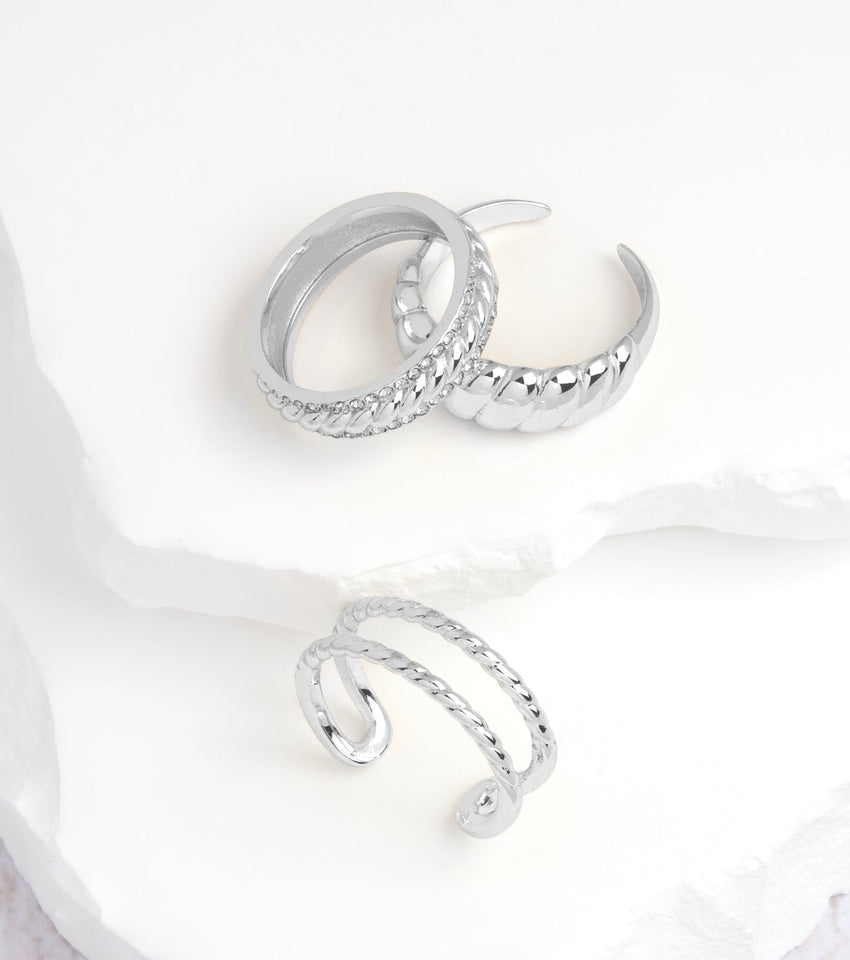 Chunky Croissant Ring (Silver)