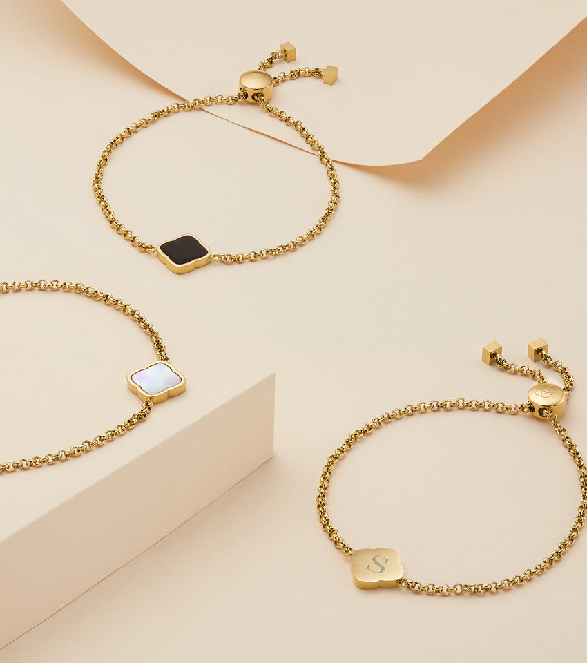 Pearl Clover Bracelet (Gold)