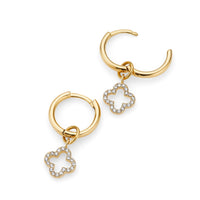 Clover Huggie Hoops (Gold)