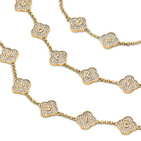 Shimmer Pavé Clover Bracelet (Gold)