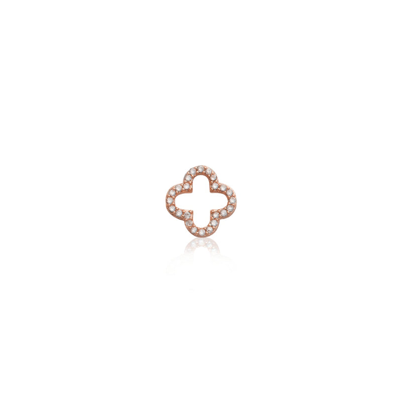 Made Mine Charms - Crystal Clover Charm (Rose Gold)