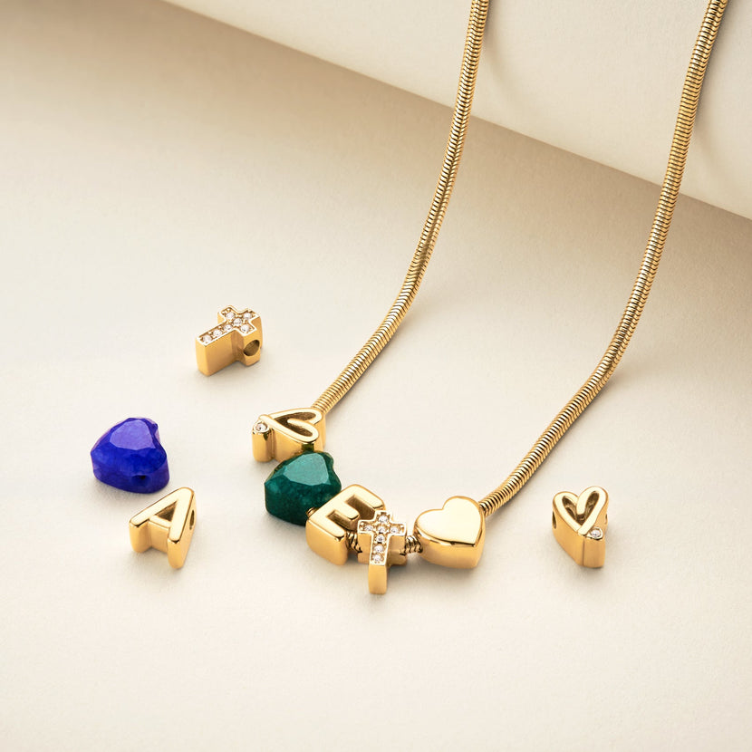 Moon and Back Moon Necklace Charm (Gold)