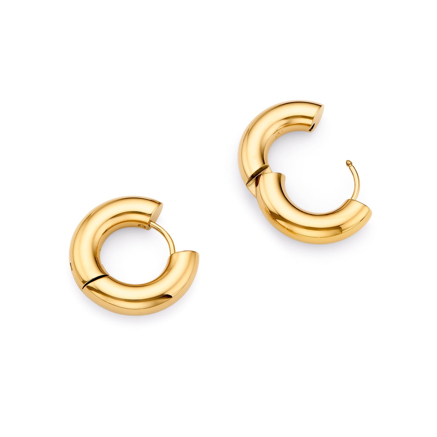 Small Chunky Huggie Hoop Earring Set (Gold)