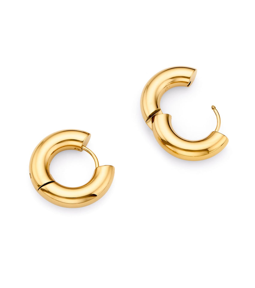 Small Chunky Huggie Hoop Earrings (Gold) – Abbott Lyon US