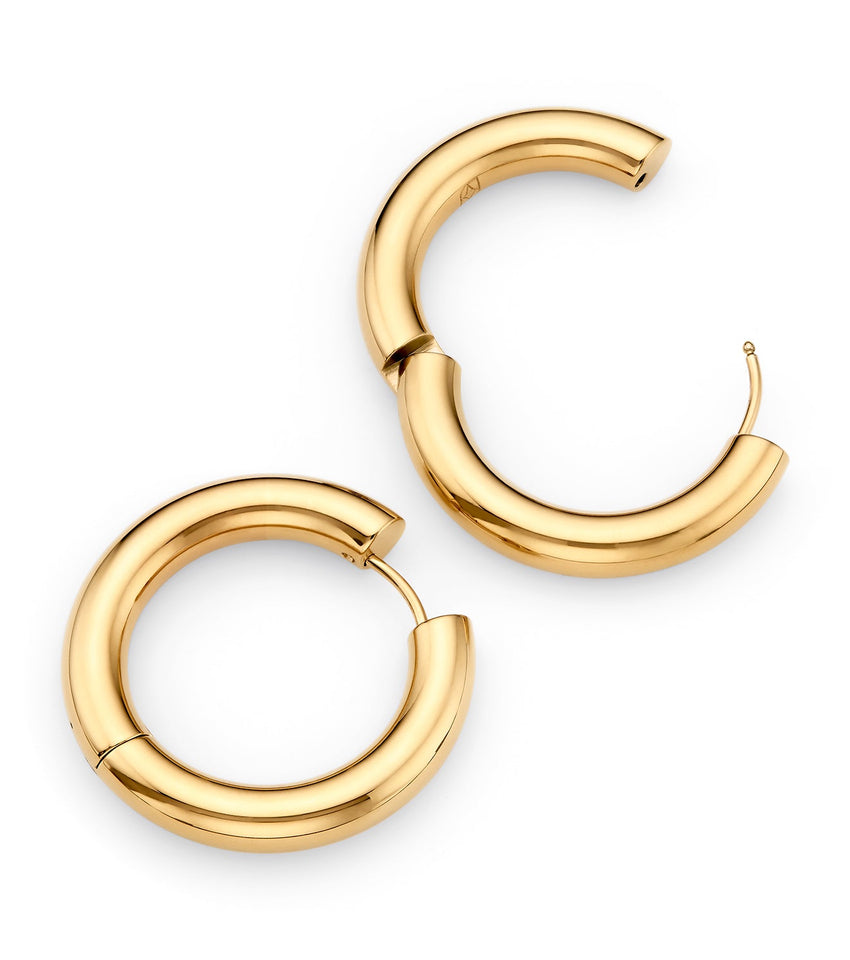 Large Chunky Huggie Hoop Earring Bundle (Gold)