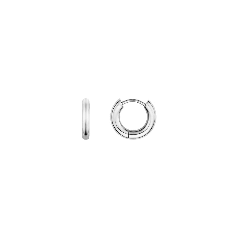 Mini Chunky Huggie Hoop Earrings (Silver)