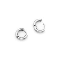 Mini Chunky Huggie Hoop Earrings (Silver)