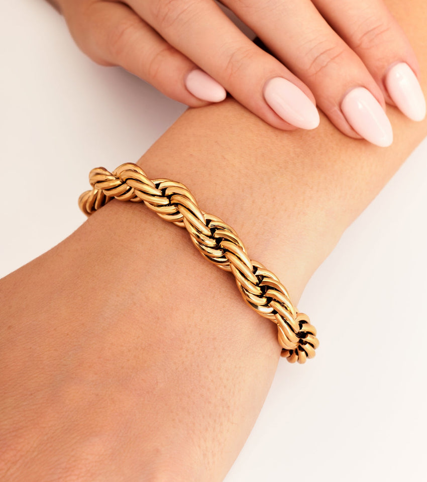 Chunky Rope Chain Bracelet (Gold)