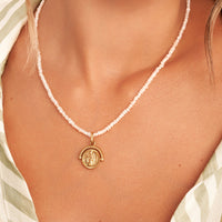 Mini Freshwater Pearl Beaded Necklace (Gold)