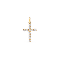 La Croix Crystal Cross Pendant (Gold)
