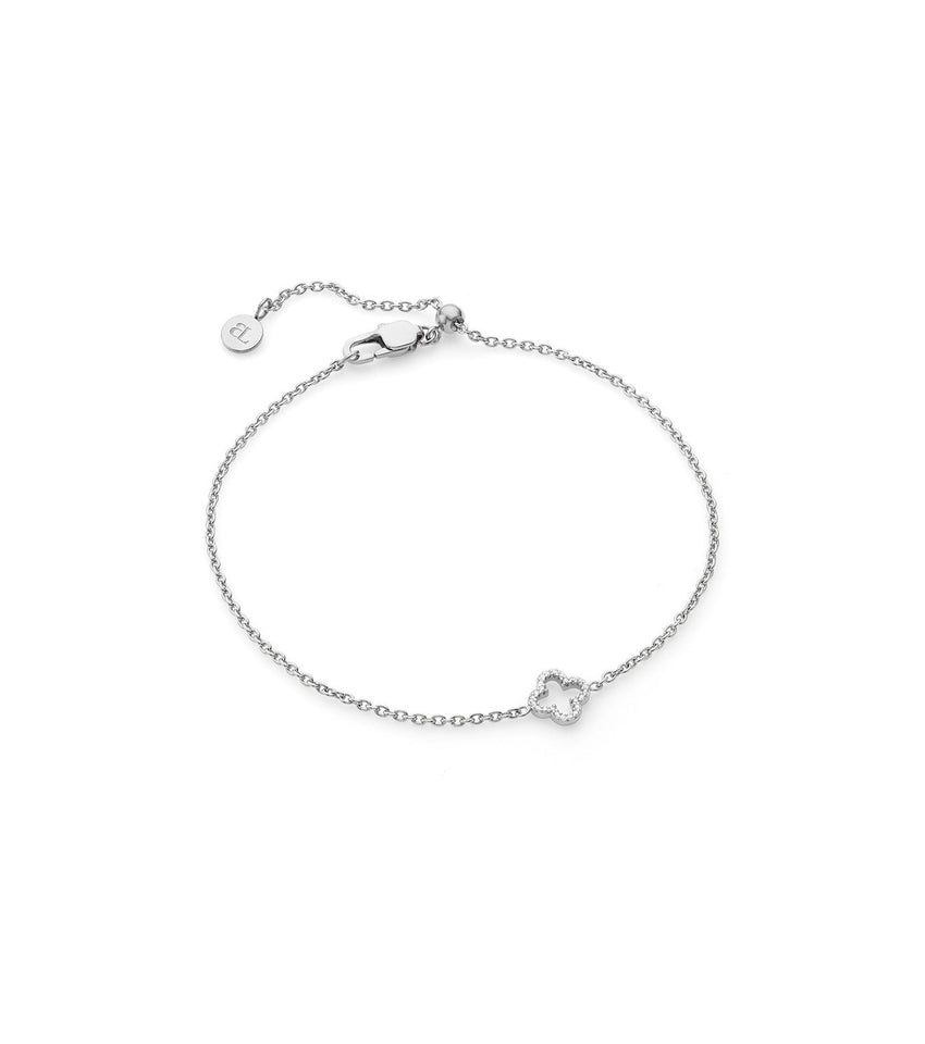 Crystal Clover Bracelet (Silver)