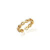 Sterling Silver Crystal Link Chain Ring (Gold)