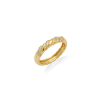 Sterling Silver Crystal Twisted Ring (Gold)