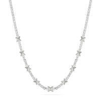 Crystal Fixed Charm Necklace (Silver)