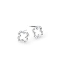 Crystal Clover Studs (Silver)